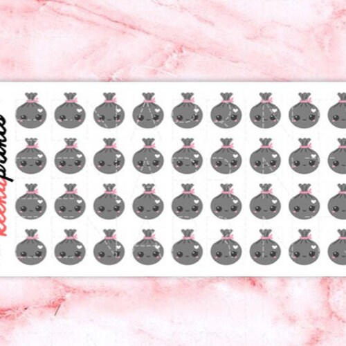 A187 | TRASH BAG Stickers - Daily Planner Stickers, Diary Stickers, Journal Stickers, Scrapbook stickers