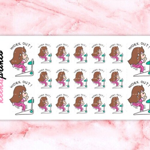 A043 | Workout stickers, Keenachi Repositionable Stickers Perfect for Erin Condren Life Planner, Filofax, Plum Paper & other planner
