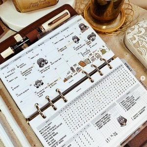 PP095 / Planificador imprimible mensual, semanal y diario para anillos personales