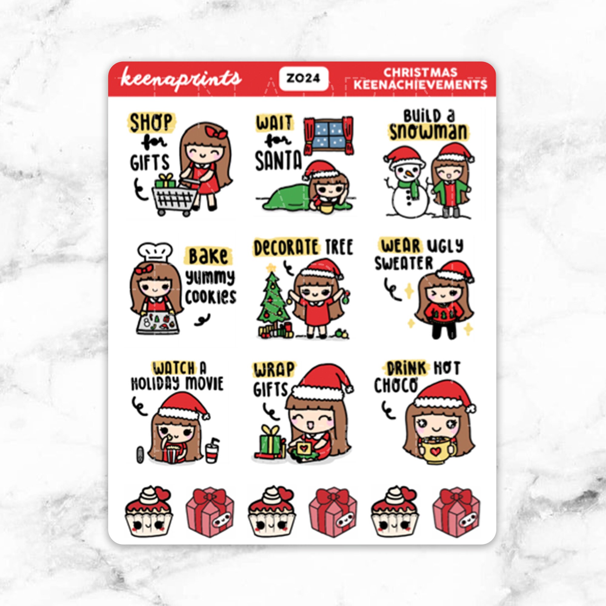 Z024 | CHRISTMAS KEENACHIEVEMENTS Stickers - Keenachi Christmas Stick…