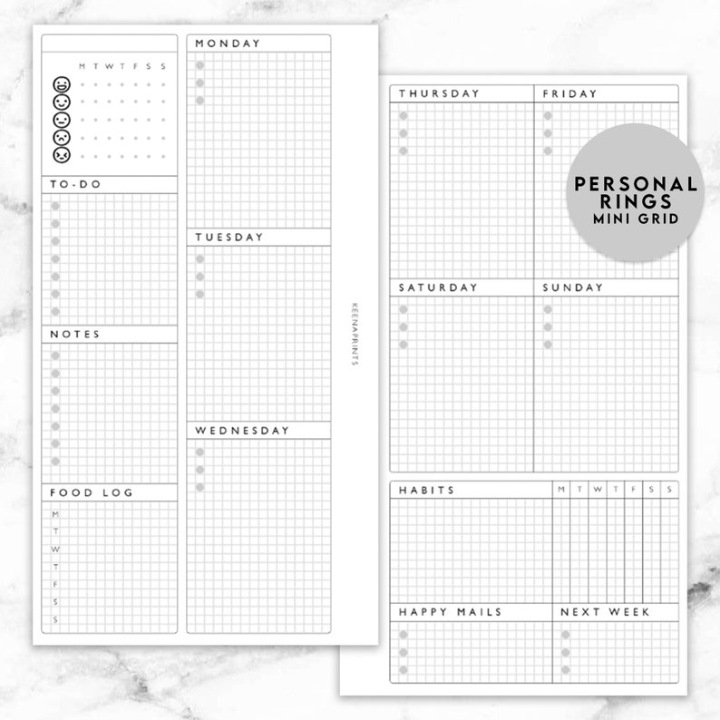 Week on 2 Pages for Personal Rings Printable Planner image 5