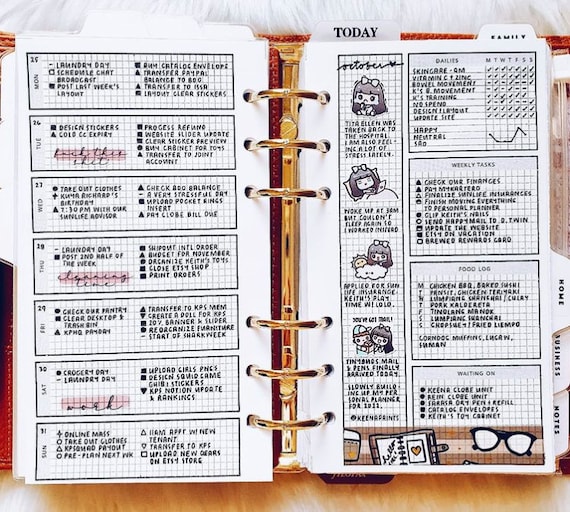 PP010 Hobonichi Weeks Inspired Week on 2 Pages for Personal Rings