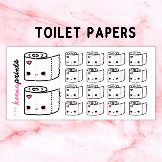 A095 Toilet paper stickers tissue roll stickers toilet Etsy