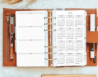 PP174 | 2026 Dated Monthly Calendar Month on 2 Pages for Personal Rings Printable Planner