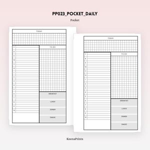 PP023 | Daily Timed and Undated Schedule for Pocket Rings Printable Planner