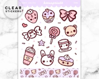 Z102 | Candy Lolita deco stickers, girl planner stickers, bullet journal stickers, kawaii stickers, cute stickers