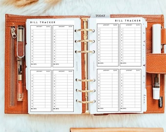 PP022 | Bill Tracker Planner Printable - personal rings