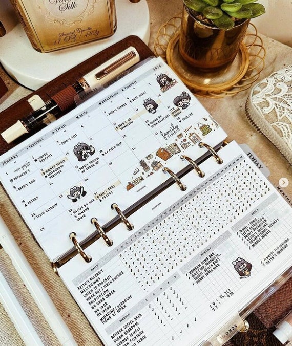 PP095 | Monthly, Weekly, and Daily Tracker for Personal Rings Printable Planner