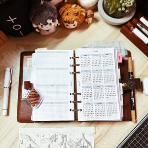 PP173 | 2025 Month on 2 pages for Personal Rings Printable Planner