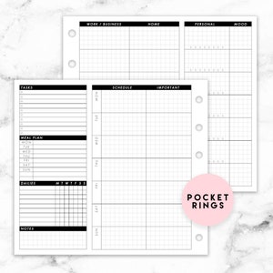 Pocket - Compact Weekly Foldout for Pocket Rings Printable Planner