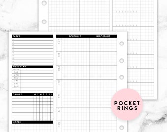 Pocket - Compact Weekly Foldout for Pocket Rings Printable Planner