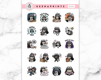 G004 | Anniversary Sampler Stickers, girl stickers, emotion stickers, planner stickers, journal stickers, sad, crying, emotion, emoji, emoti