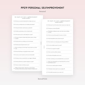PP219 | 30 Days of Self-Improvement Journal Prompts for Personal Rings Planner | Digital Download Personal Growth & Reflection Pages