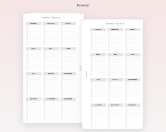 PP117 | Yearly Goals for Personal Rings Printable Planner