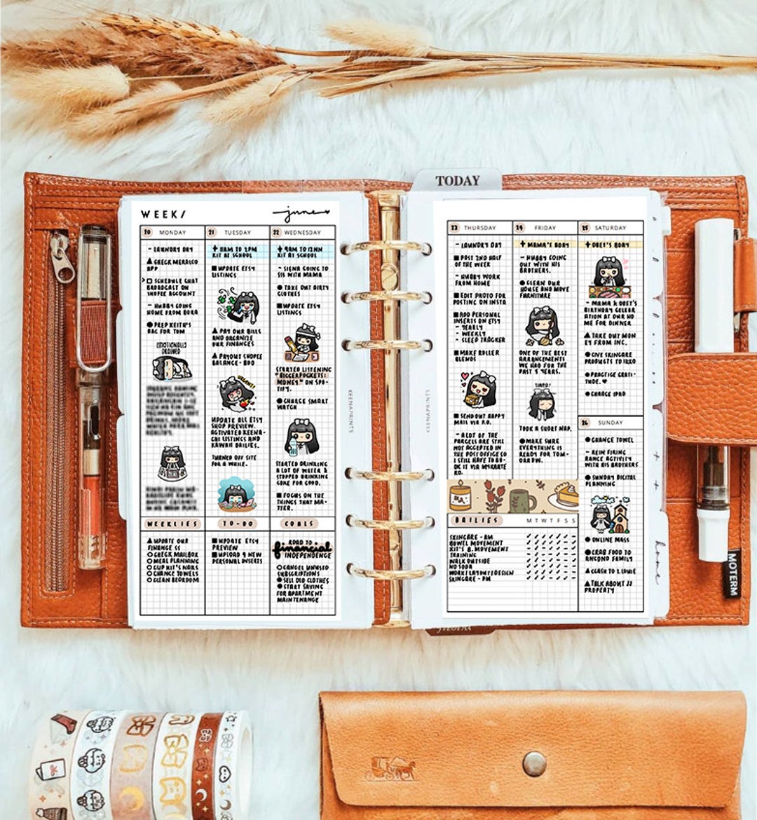 PP020 | Vertical Weekly Planner Printable - Personal Rings - Etsy