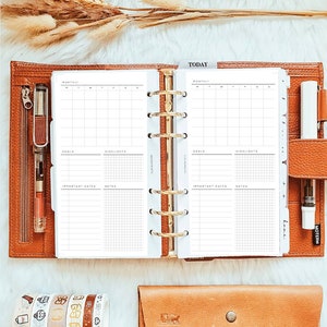 PP065 | Monthly, Weekly and Daily Tracker for Personal Rings Printable Planner