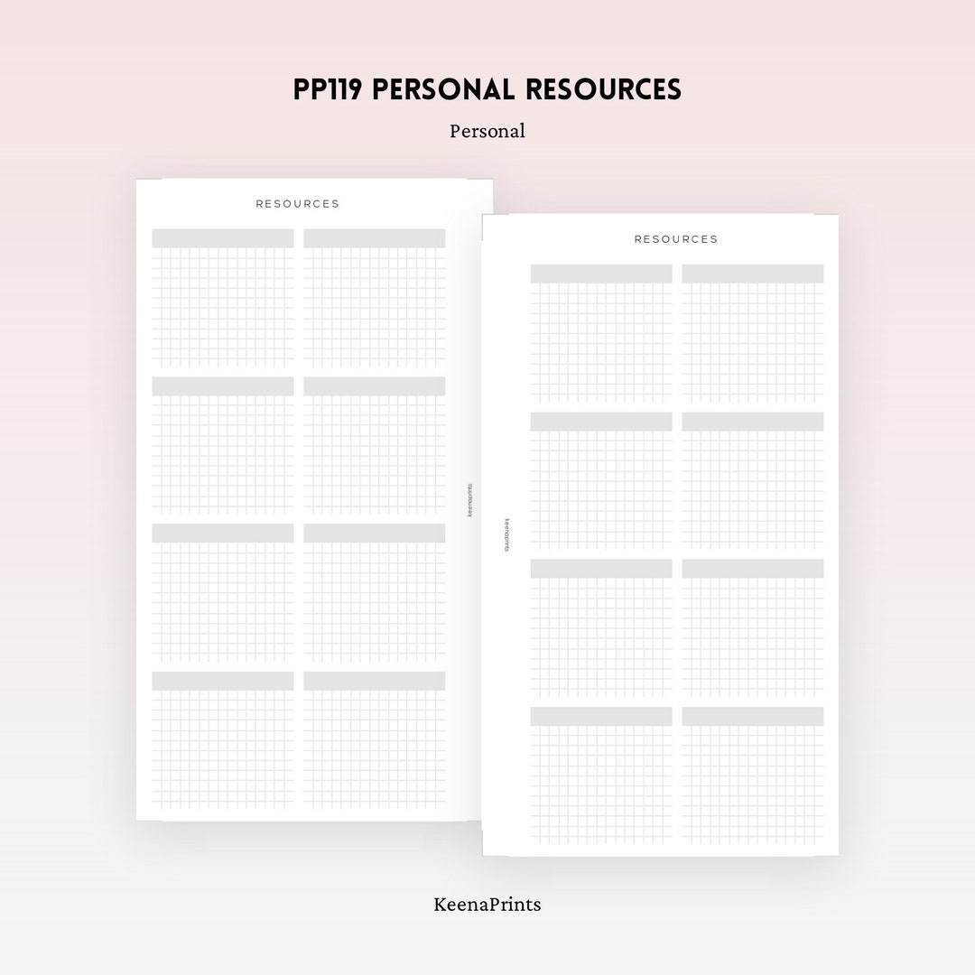 PP119 | Resources Planner Printable - Personal Rings - Etsy