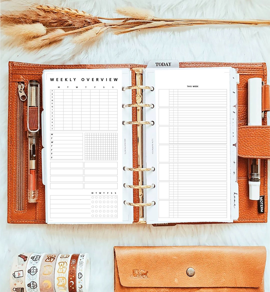 PP078 | Weekly Overview - Week on 2 Pages for Personal Rings Printable ...