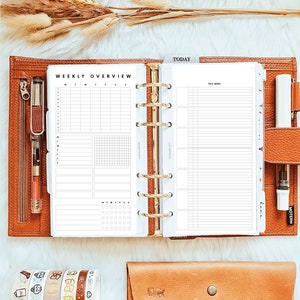 PP078 | Weekly Overview - Week on 2 Pages for Personal Rings Printable Planner V3