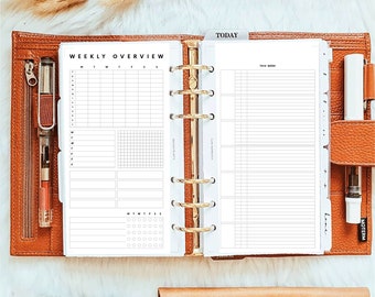 PP078 | Weekly Overview - Week on 2 Pages for Personal Rings Printable Planner V3