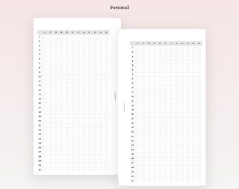 PP143 | Year Tracker Personal Rings Printable Planner
