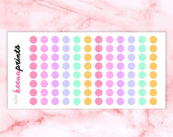 A234 | Pastel dots stickers, circle stickers, to-do stickers, checklist stickers, planner stickers, bullet dots stickers, eclp stickers