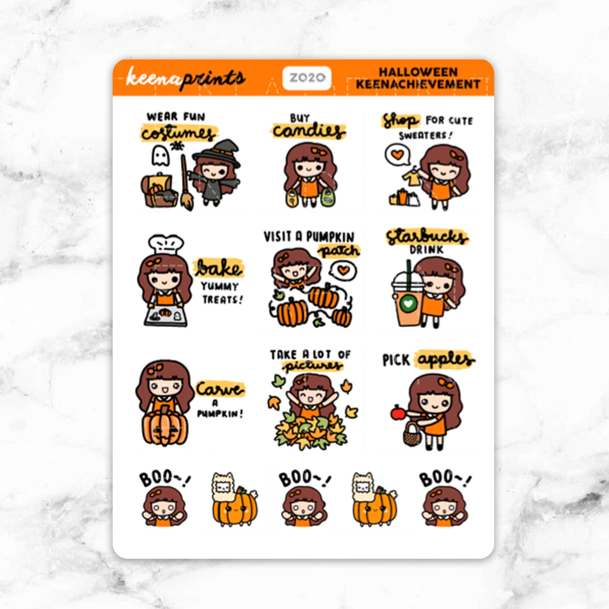 Z020 | HALLOWEEN KEENACHIEVEMENTS Stickers - Halloween Stickers, fall…