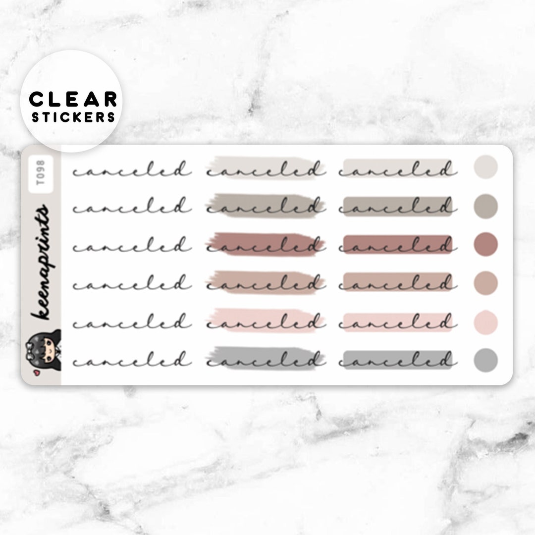 Canceled Script T098 Clear Canceled Script Stickers Words Daily Planner Stickers, Diary ...