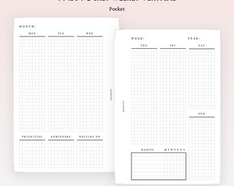 PP156 | Vertical Weekly Planner Printable - pocket rings