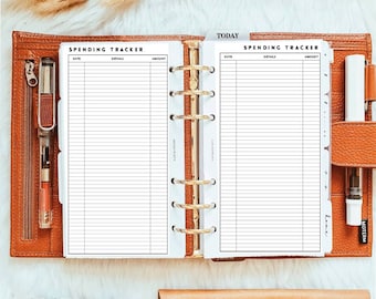 PP018 | Spending Tracker Planner Printable - personal rings