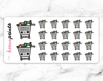 A906 | Shopping cart stickers, grocery stickers, food prep stickers, paperbag stickers, mom life stickers, buy stickers, planner stickers