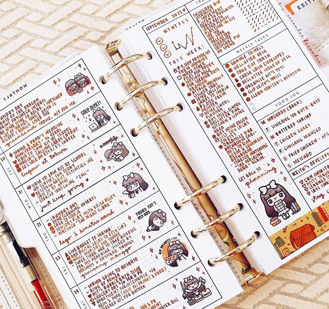 PP059 | Hobonichi Weeks Inspired Week on 2 Pages Printable Insert for ...