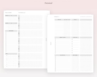 PP145 | Week on 2 Pages Foldout for Personal Rings Printable Planner