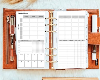 Family Planner, Scheduler for Personal Rings Printable Planner + Digital Planner