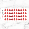 A114 | Period tracker stickers, Repositionable Stickers Perfect for Erin Condren Life Planner, Filofax, Plum Paper & other planner
