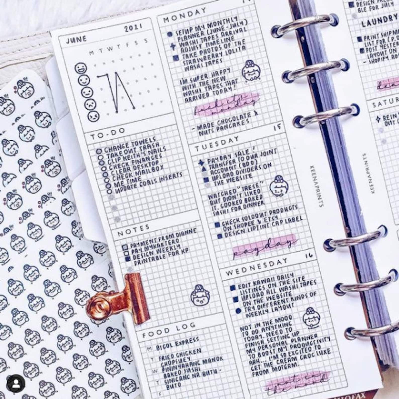 Week on 2 Pages for Personal Rings Printable Planner - Etsy