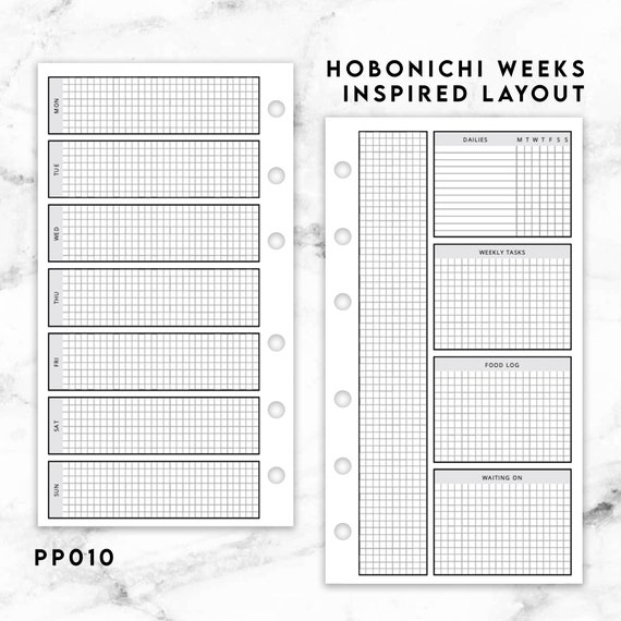 Printable Hobonichi Weeks Daily Grid – BrookeEvahPrints