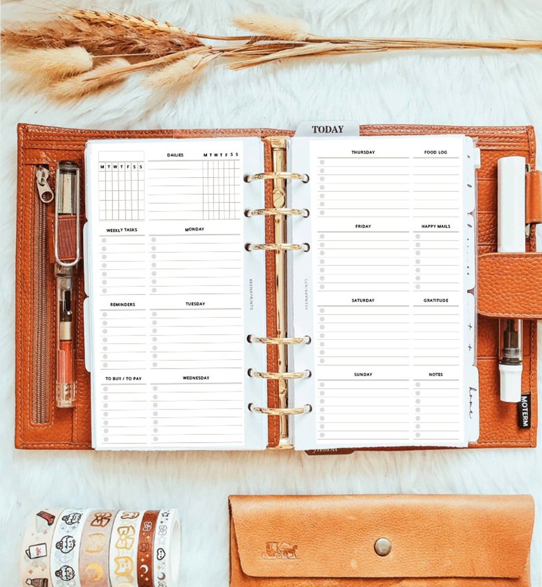 PP001 | Week on 2 Pages for Personal Rings Printable Planner - Etsy