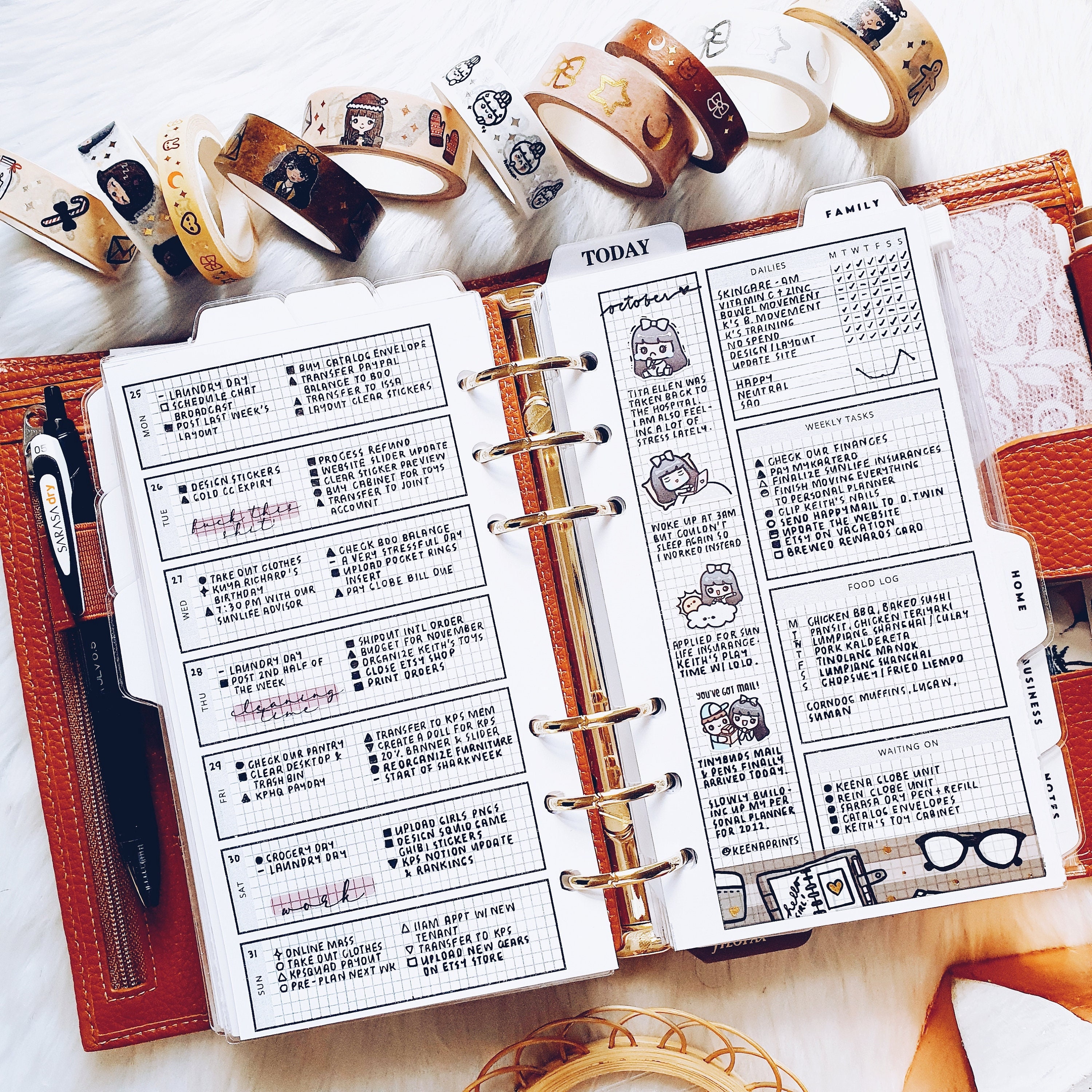 PP010 Hobonichi Weeks Inspired Week on 2 Pages for Personal Rings Printable  Planner 