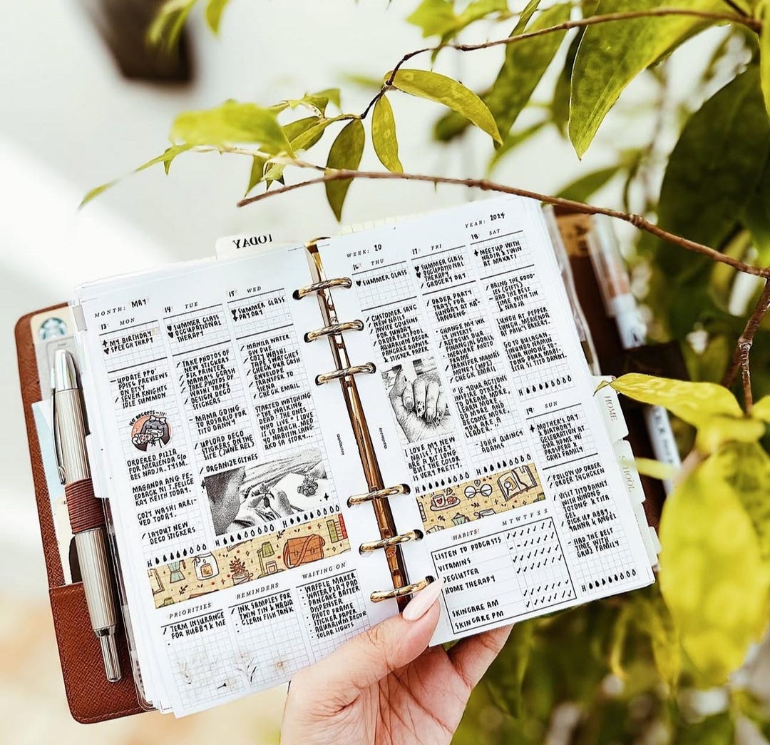 PP156 | Week on 2 Pages for Personal Rings Printable Planner - Etsy