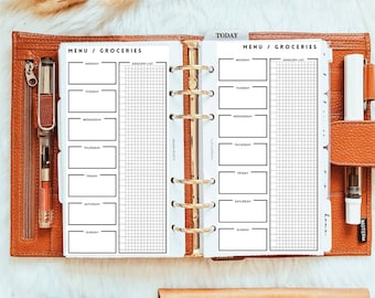 PP008 | Menu and Groceries List for Personal Rings Printable Planner