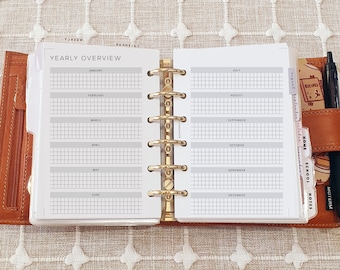 Pocket - PP049 | Year on 2 Pages for Pocket Rings Printable Planner