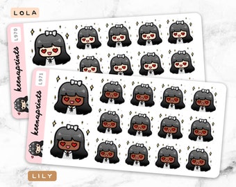 So in love stickers - Planner stickers, Bullet journal stickers, Diary stickers, Calendar stickers, Happy, Excited LOLA L970 LILY L971