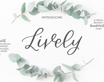 Lively Script Font - Hand Lettered Calligraphy - Modern Cursive Typeface - Standard License