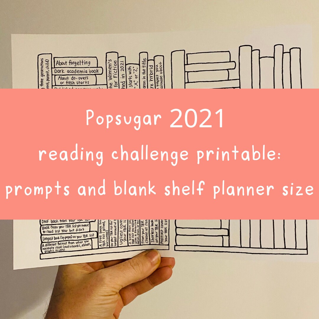 Printable Popsugar Reading Challenge Book Tracker 2021, Planner Size Etsy
