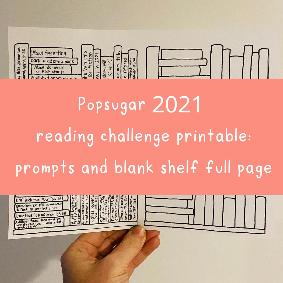 Printable Popsugar Reading Challenge Book Tracker 2020, Full Page. - Etsy