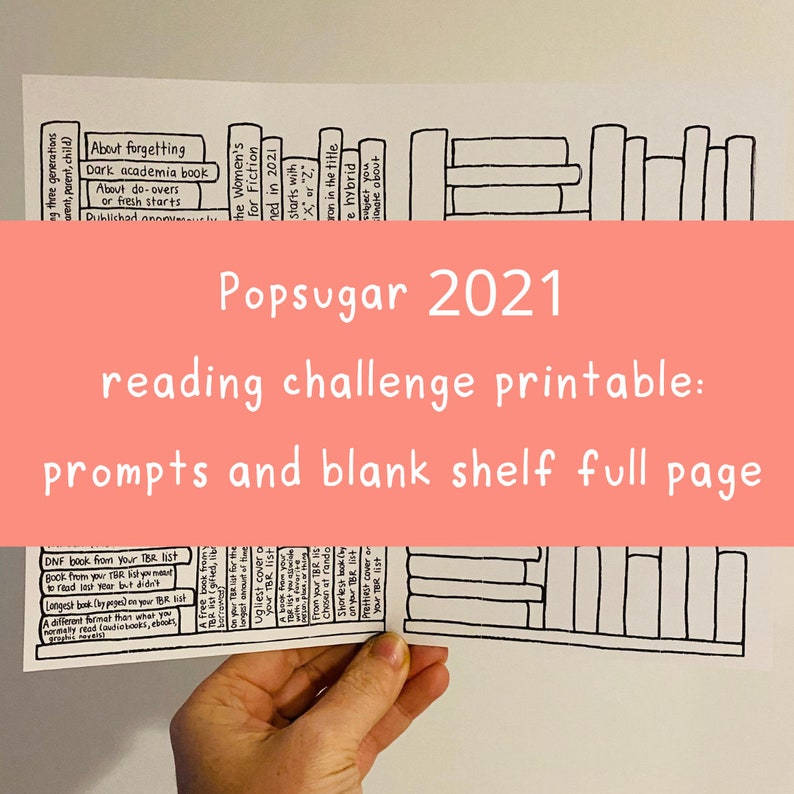 Printable Popsugar Reading Challenge Book Tracker 2020, Full Page. - Etsy