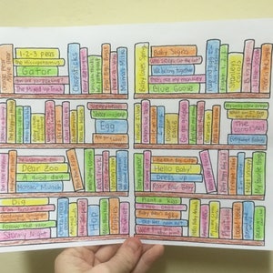 Printable book tracker/bookshelf tracker, full page, 100 books