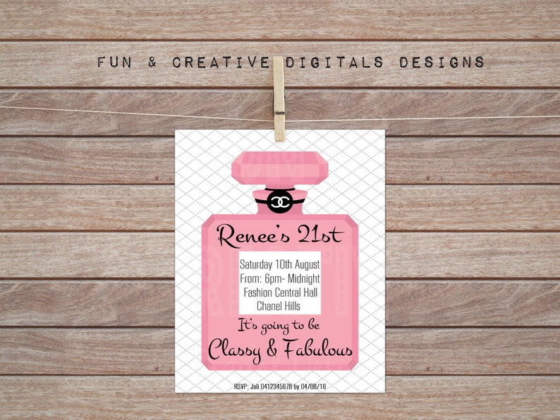 Perfume Bottle Invitation Etsy