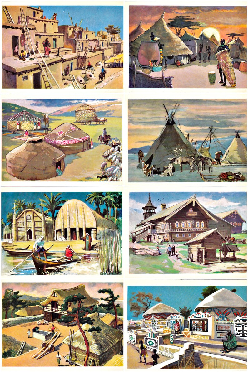 1975 Moskau Satz Von 24 Sowjetischen Postcards Artist Pavlinov